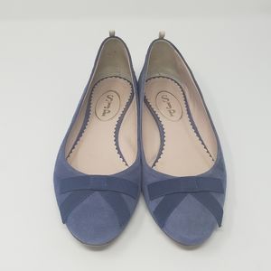 SJP | Blue Audrey Italian Suede Ballerina Flat